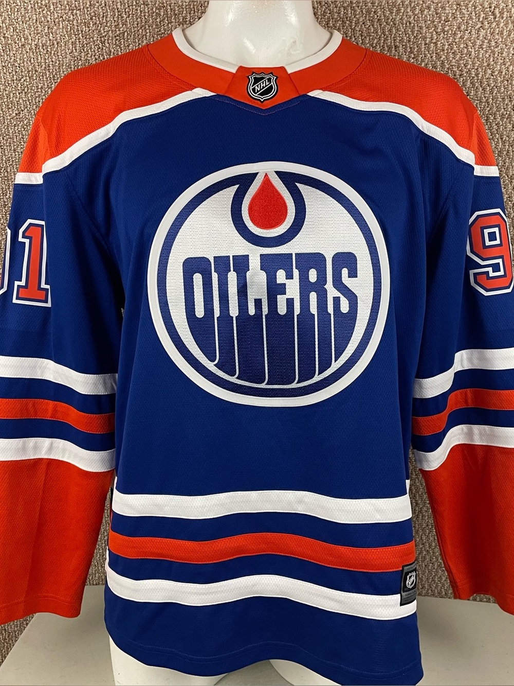 Used Men’s Fanatics Edmonton Oilers Home Jersey Large Evander Kane #91